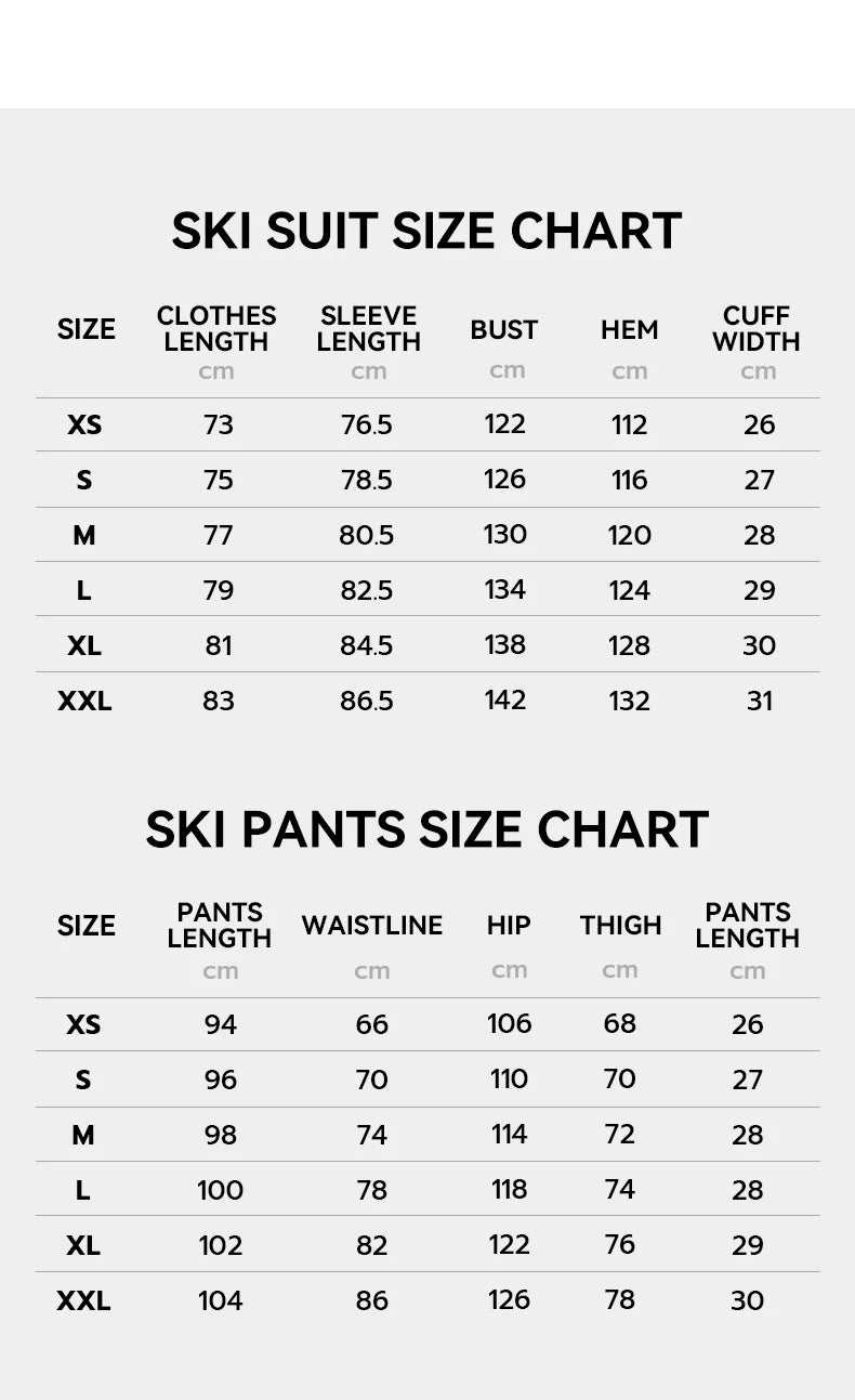 Unisex Ski Jacket & Pants Set – Waterproof Winter Snow Sports Outfit