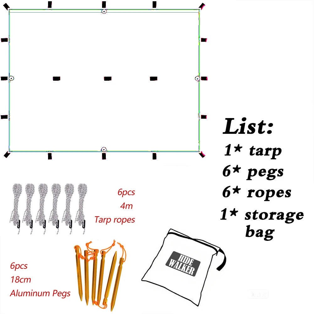 Waterproof Tent Tarp – Lightweight Outdoor Camping Sun Shelter