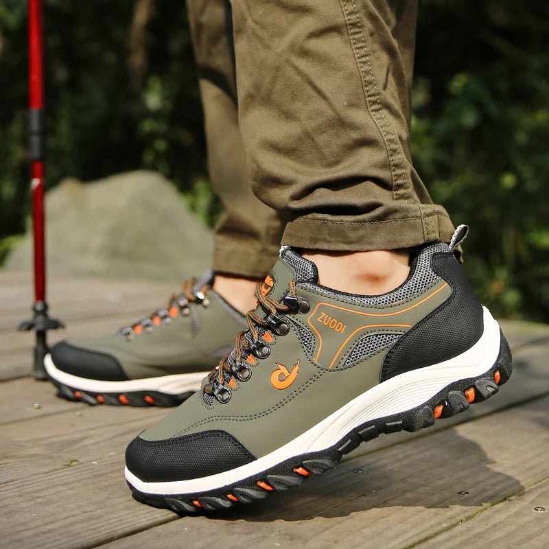 Men’s Leather Casual Sneakers – Lightweight Walking Shoes