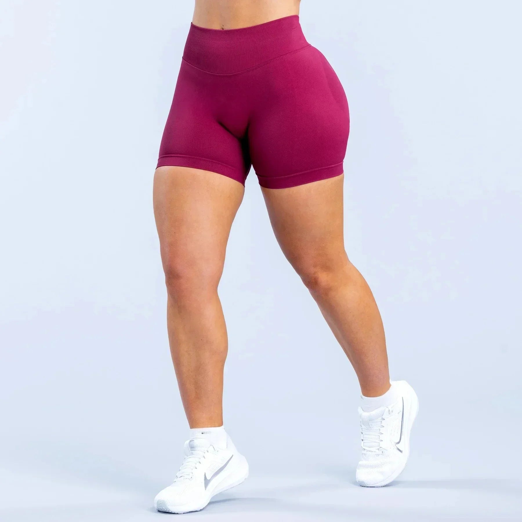 High-Waist Summer Yoga Shorts – Solid Color Fitness Leggings
