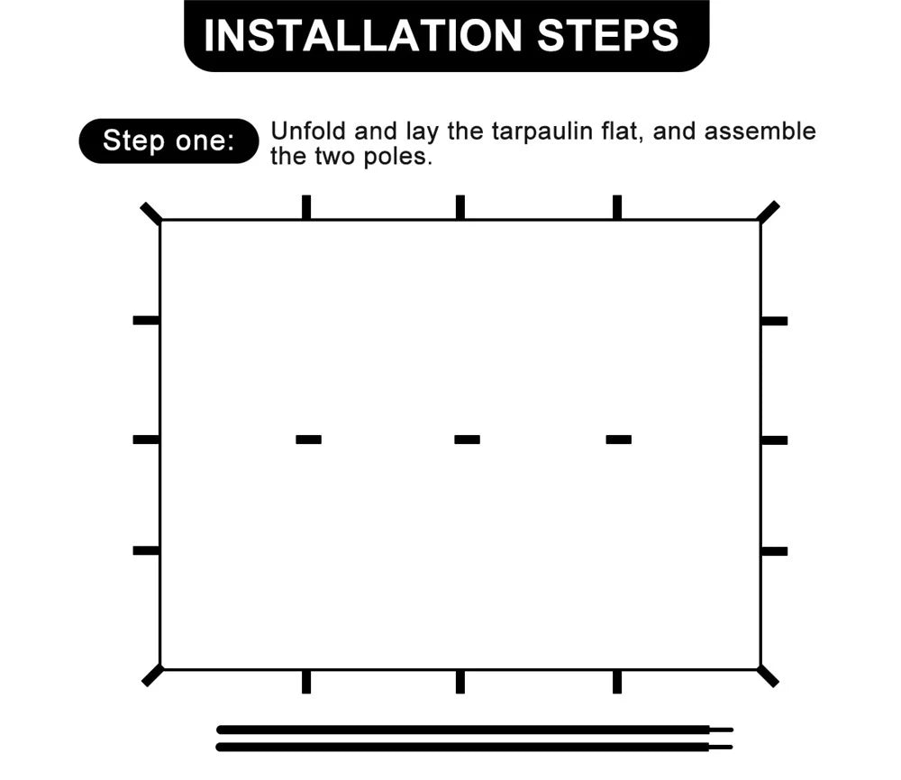 Waterproof Tent Tarp – Lightweight Outdoor Camping Sun Shelter