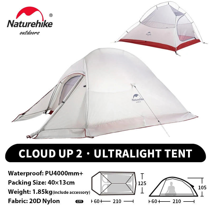 Naturehike 2-Person Waterproof Trekking Tent – Lightweight 3-Season Outdoor Shelter