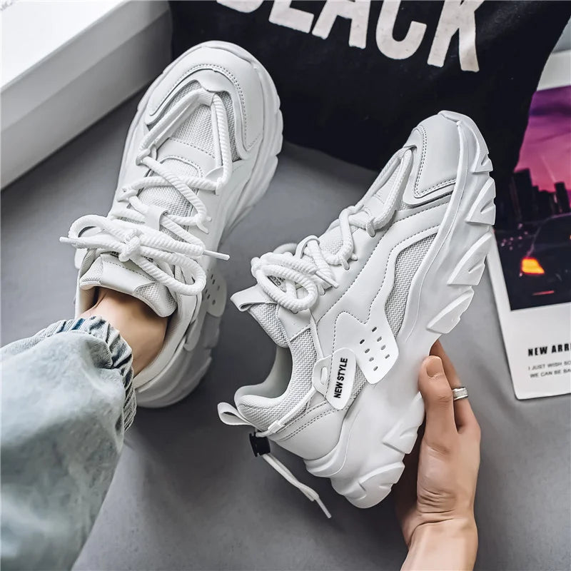 Men’s Breathable Thick-Soled Sneakers – Comfortable Casual & Running Shoes