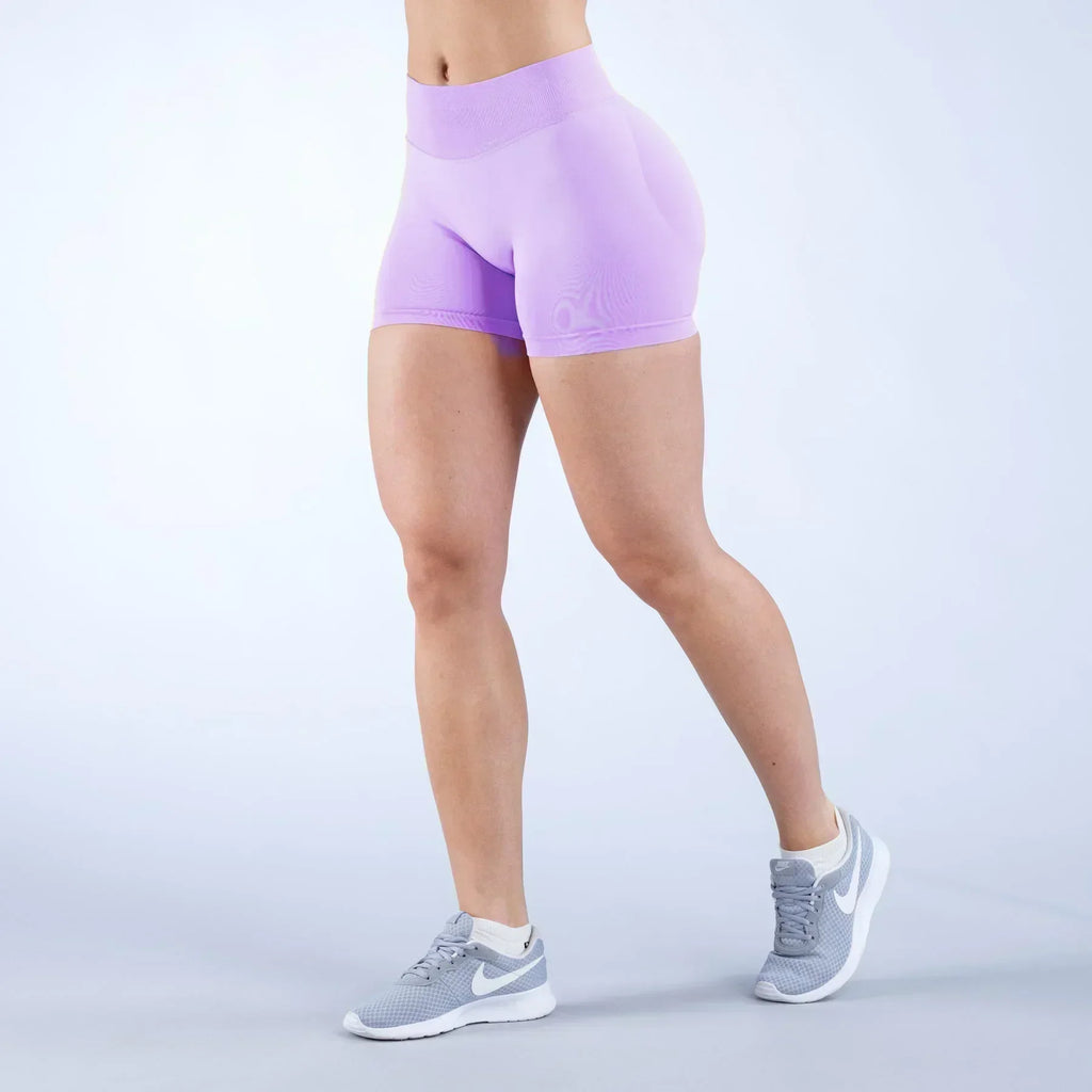 High-Waist Summer Yoga Shorts – Solid Color Fitness Leggings