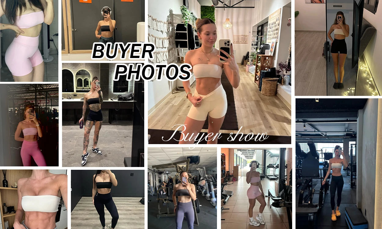 Two-Piece Women’s Fitness Set – Strapless Sports Bra & Gym Crop Top